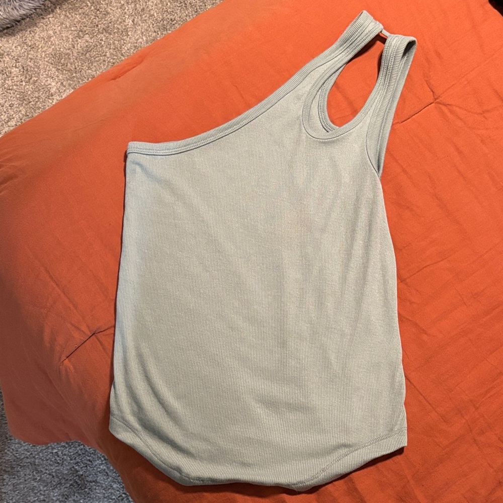One-Shoulder Light Green Women's Top
